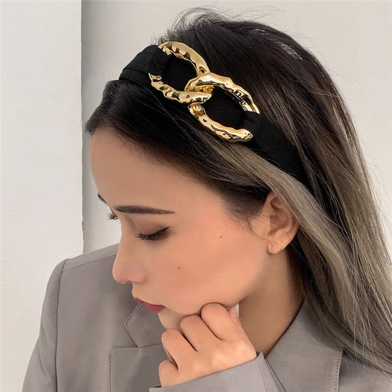 Diadema de resina con cadena estilo retro, versátil, moderna y perfecta para salir, nuevos accesorios para el cabello