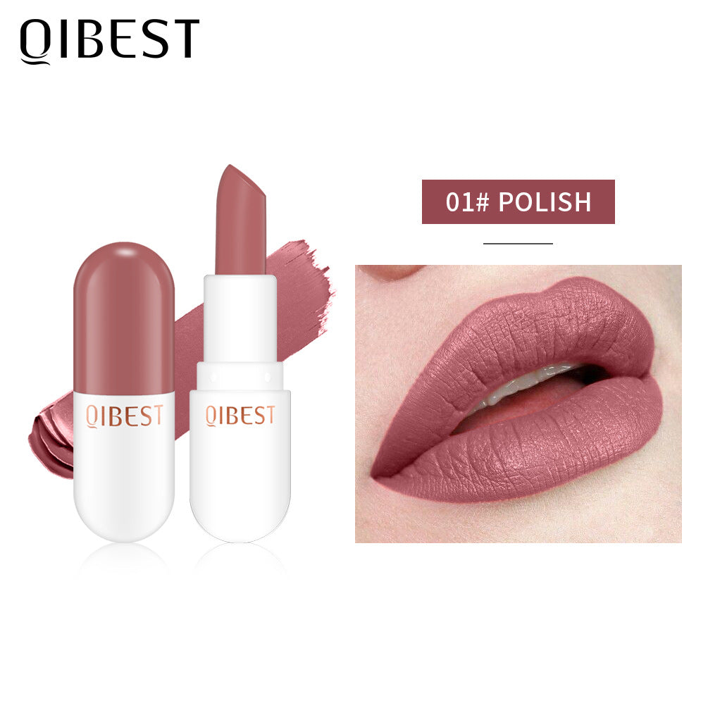 QIBEST Mini Capsule Lipstick — Waterproof Matte in a Pill-Sized Tube