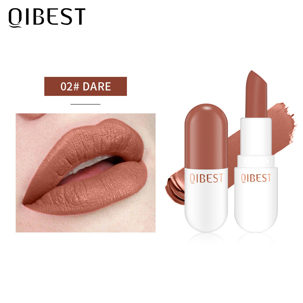 QIBEST Mini Capsule Lipstick — Waterproof Matte in a Pill-Sized Tube
