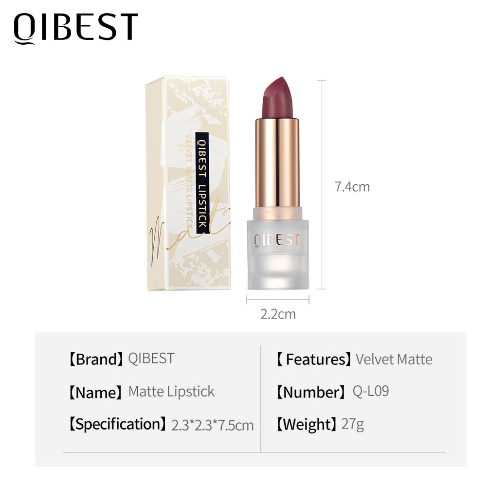 QIBEST Velvet Matte Lipstick — 11 Shades, Long-Lasting Color