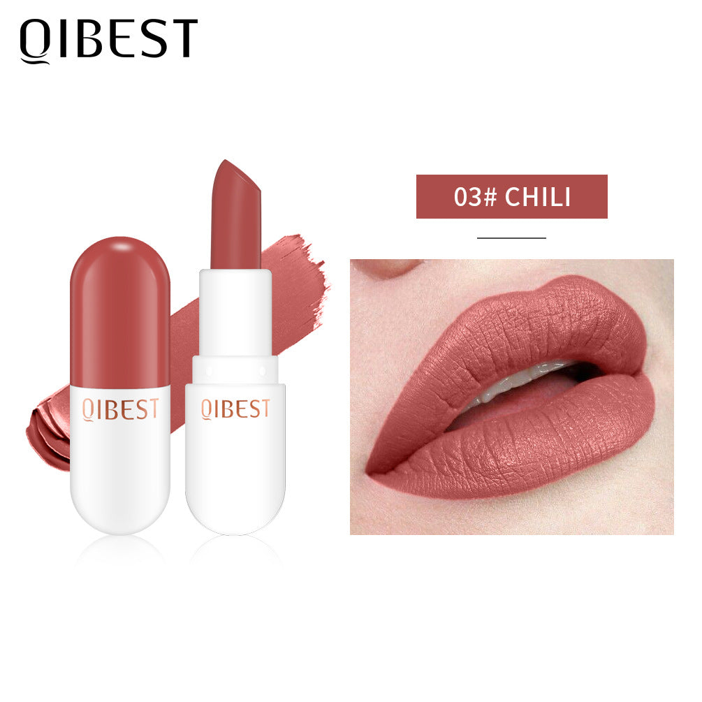 QIBEST Mini Capsule Lipstick — Waterproof Matte in a Pill-Sized Tube