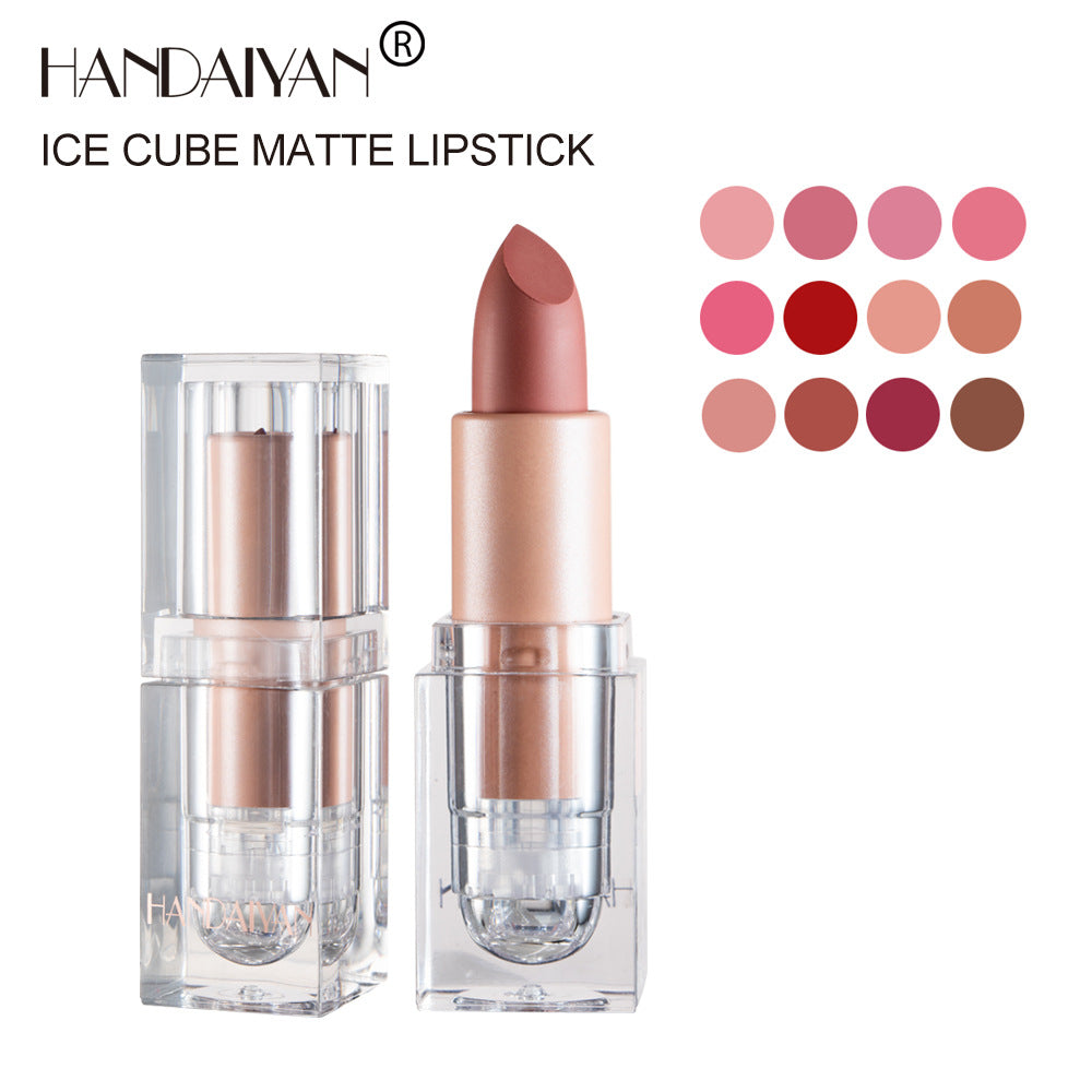 HANDAIYAN Ice Cube Matte Lipstick — 12 Shades, No-Fade Formula