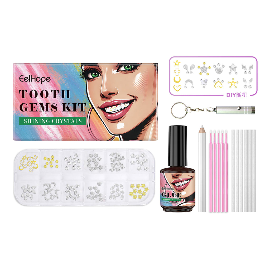 Kit de Belleza Dental Moda Belleza Decorativa Diamante Combinación Personalidad Brillo Ilumina Sonrisa Estilo