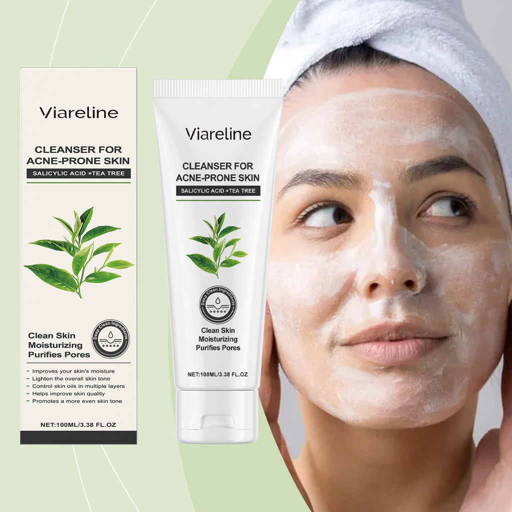Set de cuidado de la piel con gel limpiador de té verde, control de grasa, limpieza, equilibrio e hidratación