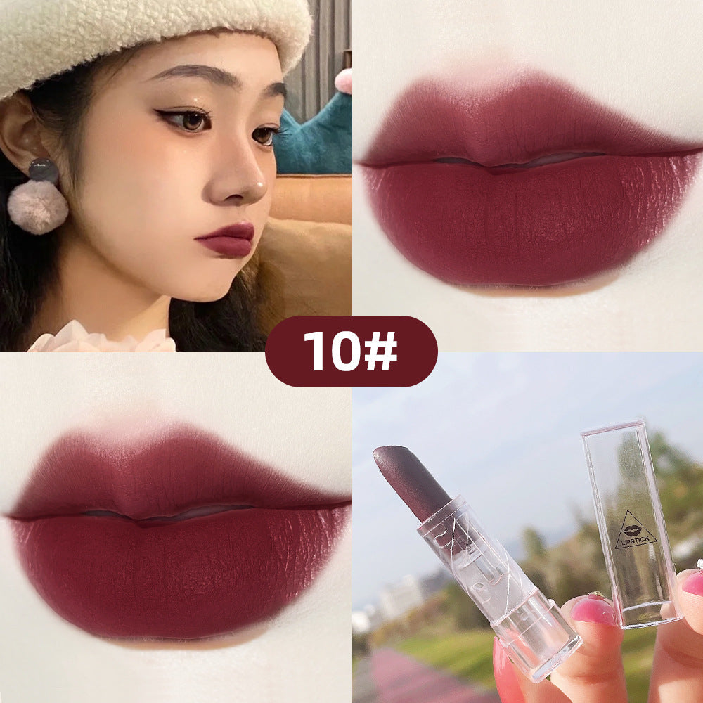 Transparent Shell Matte Lipstick — 10 Shades for Every Mood