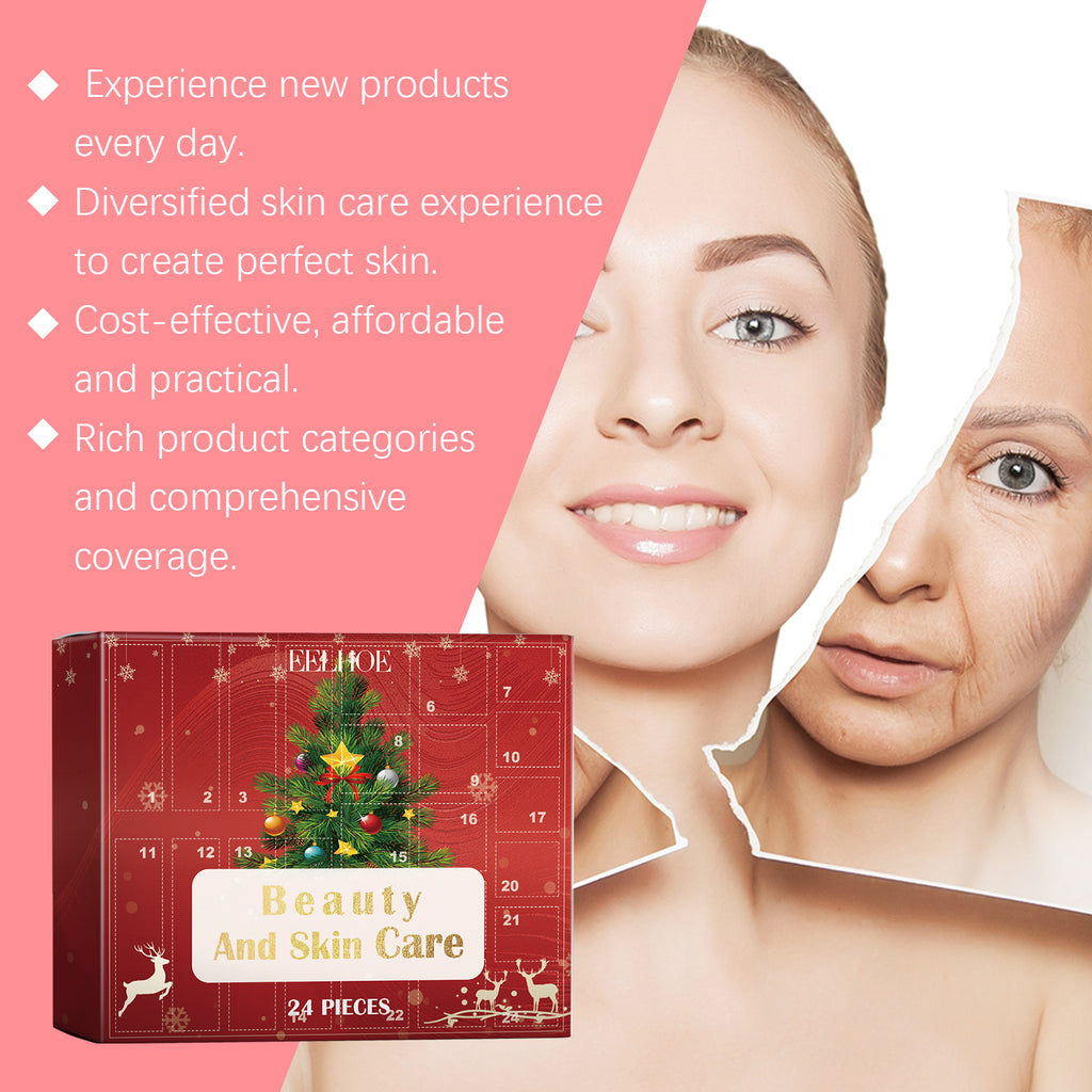 Caja ciega de belleza de 24 cuadrículas, caja ciega de cuidado de la piel con 24 sorpresas hidratantes y humectantes