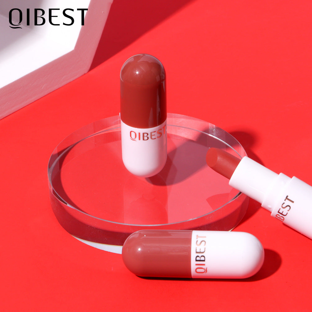 QIBEST Mini Capsule Lipstick — Waterproof Matte in a Pill-Sized Tube