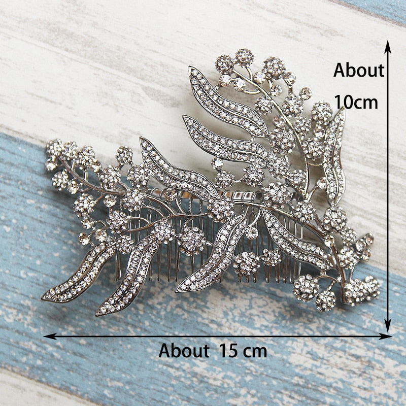 Peineta de dama de honor para mujer, accesorios de boda para el cabello, tocado de novia con hojas, accesorios para el cabello, joyería de boda, pieza de pelo para novia