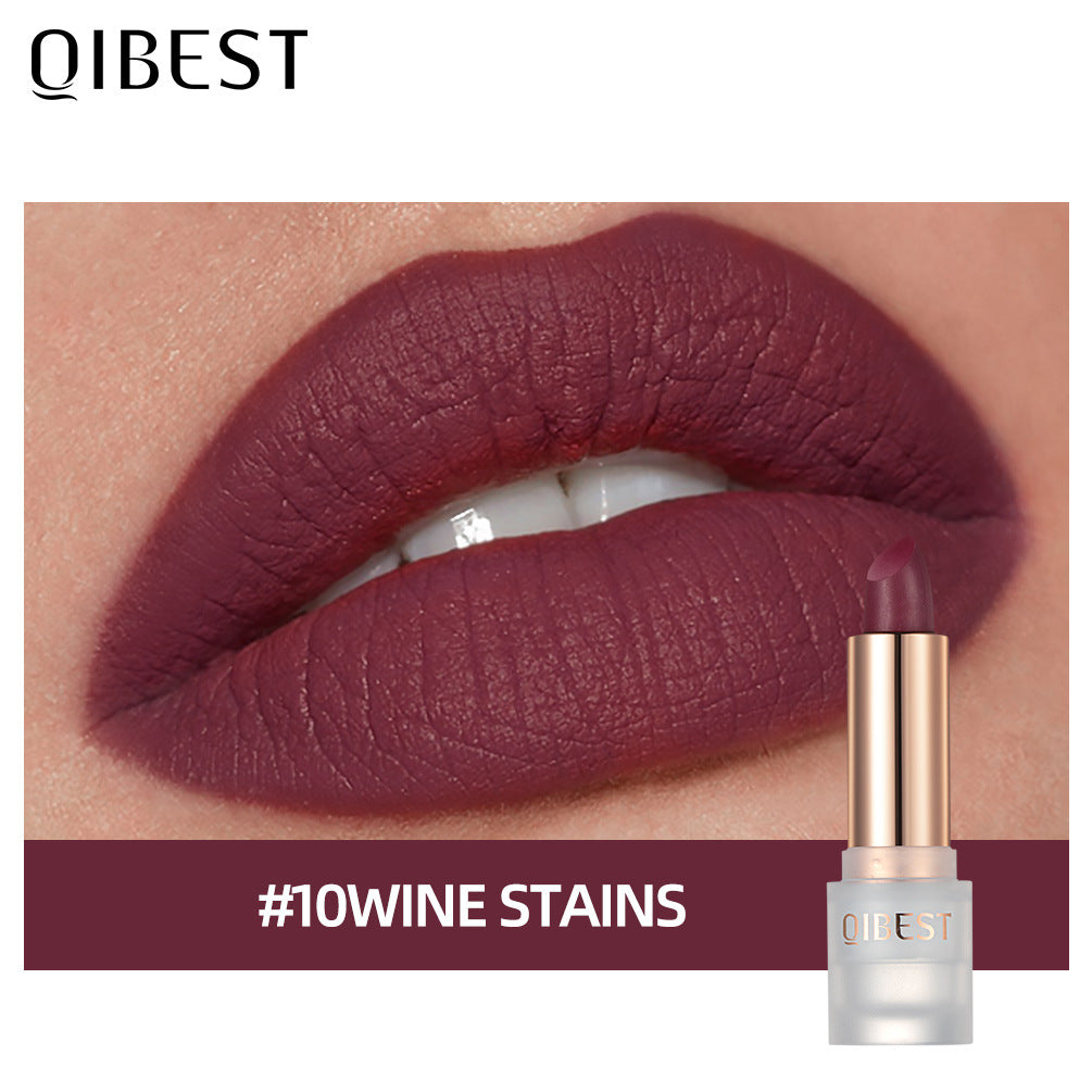 QIBEST Velvet Matte Lipstick — 11 Shades, Long-Lasting Color