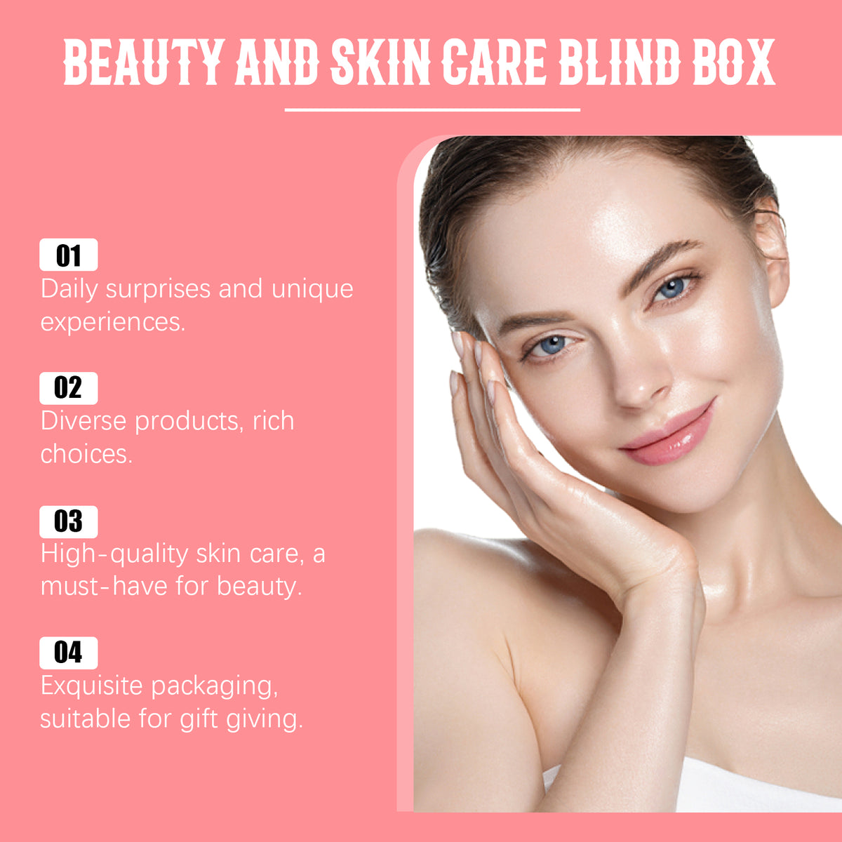 Caja ciega de belleza de 24 cuadrículas, caja ciega de cuidado de la piel con 24 sorpresas hidratantes y humectantes