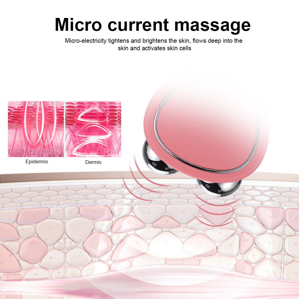 Instrumento de belleza de microcorriente, rodillo de masaje facial 3D