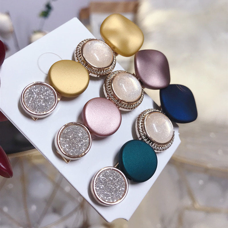 Pinza para el cabello con cristales de colores para mujer, accesorios para el cabello con flequillo brillante, pasador para niñas