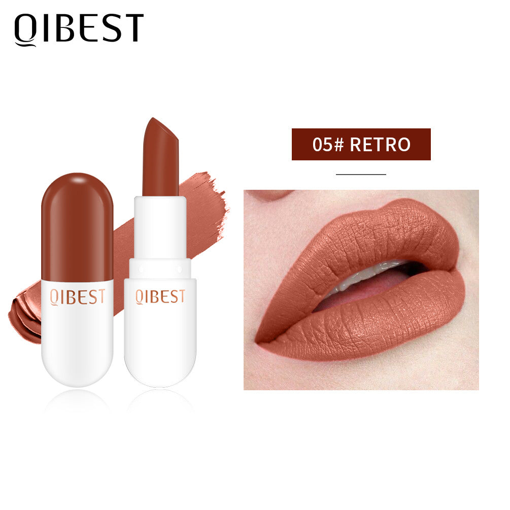 QIBEST Mini Capsule Lipstick — Waterproof Matte in a Pill-Sized Tube