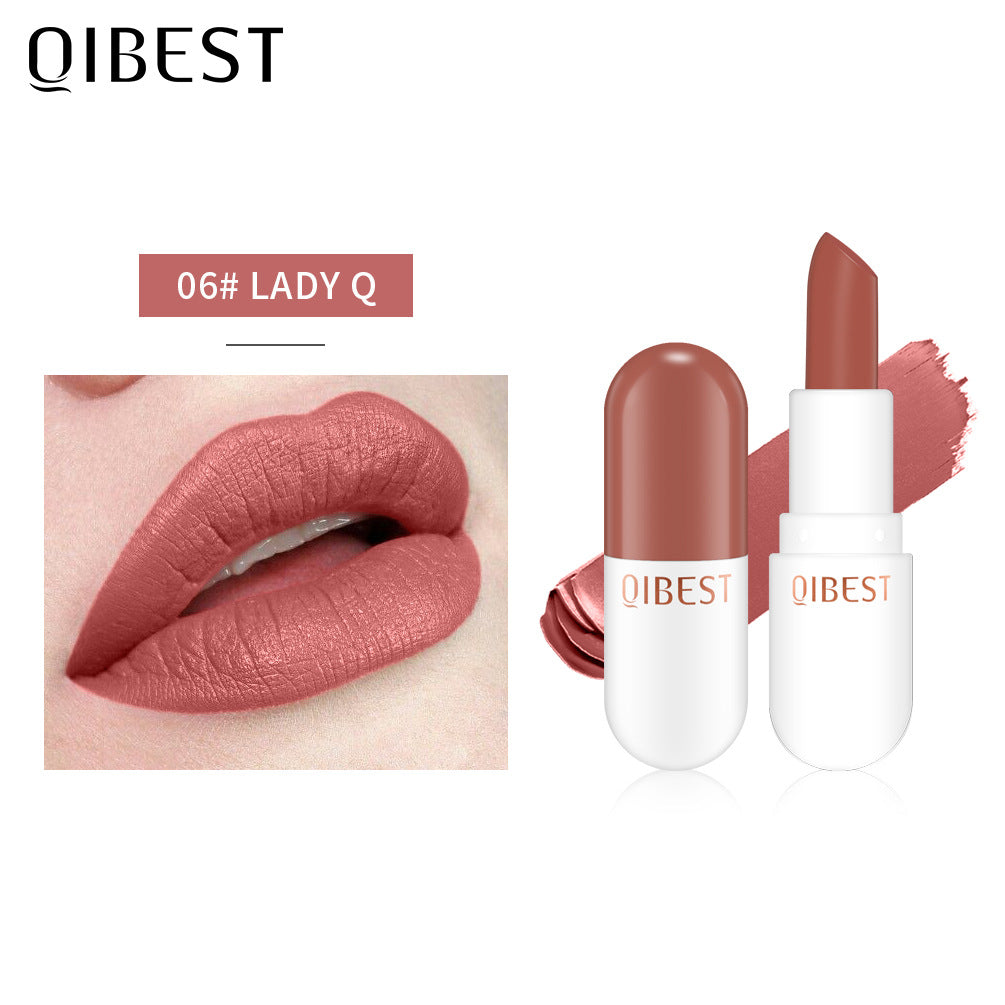 QIBEST Mini Capsule Lipstick — Waterproof Matte in a Pill-Sized Tube
