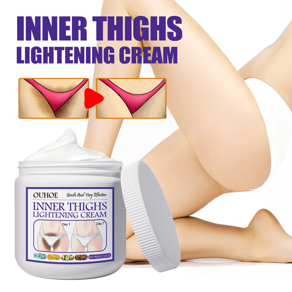 Crema de belleza para muslos, aclara la parte interna de los muslos, hidrata y humecta la piel, crema limpiadora y de cuidado para la belleza de las piernas