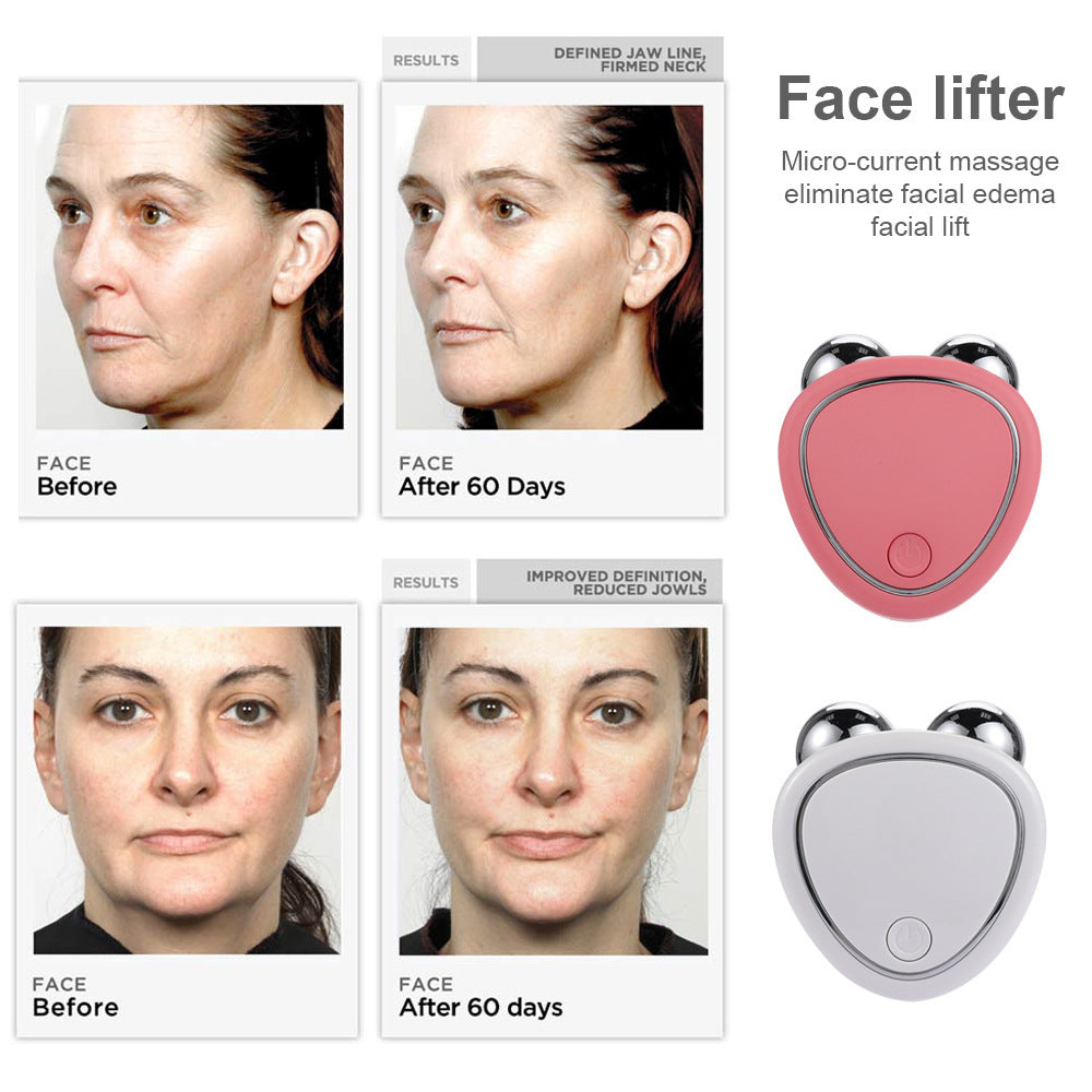 Instrumento de belleza de microcorriente, rodillo de masaje facial 3D