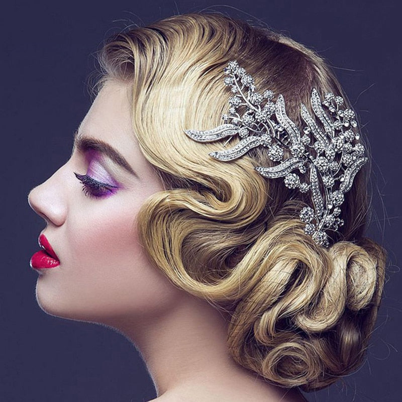 Peineta de dama de honor para mujer, accesorios de boda para el cabello, tocado de novia con hojas, accesorios para el cabello, joyería de boda, pieza de pelo para novia