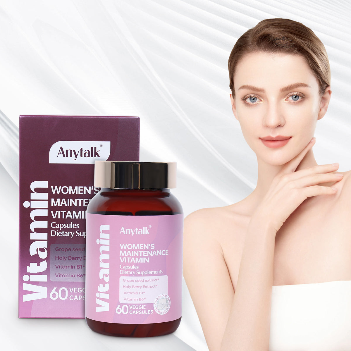 Cápsulas vitamínicas para el cuidado de la piel de la mujer