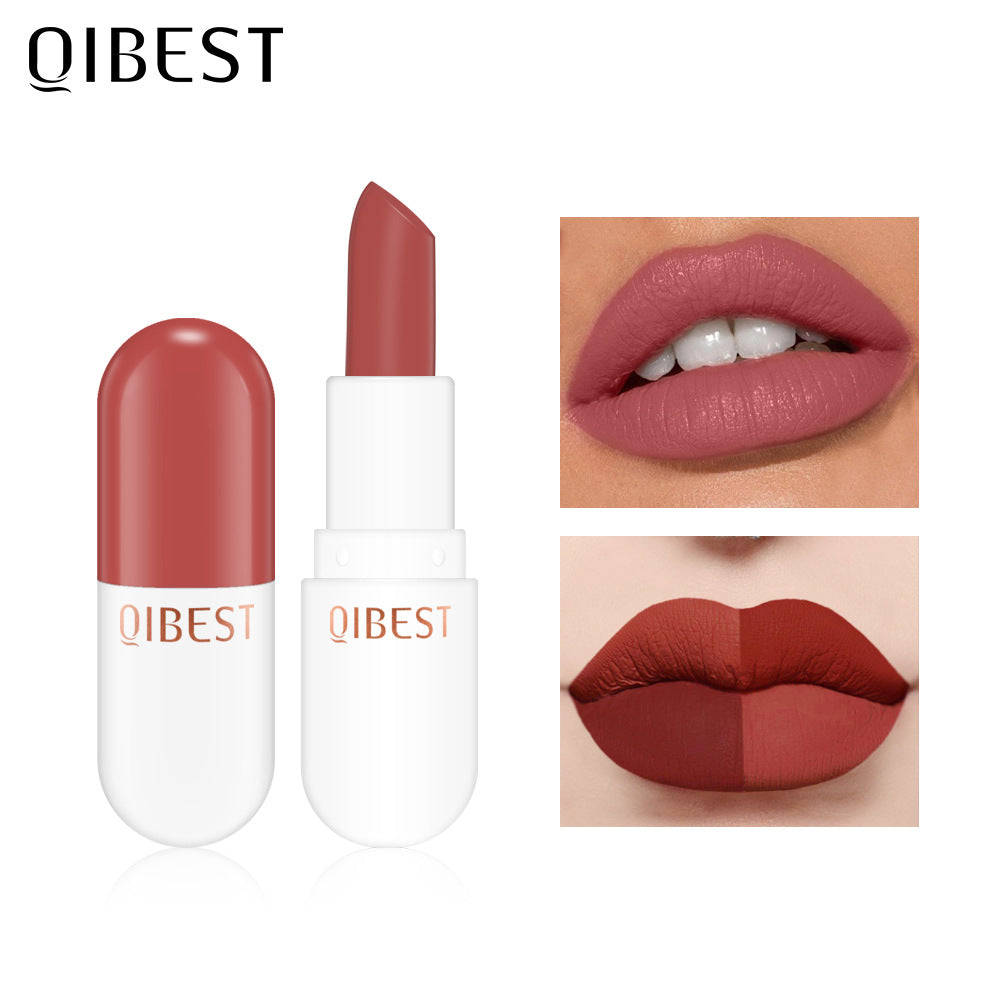 QIBEST Mini Capsule Lipstick — Waterproof Matte in a Pill-Sized Tube