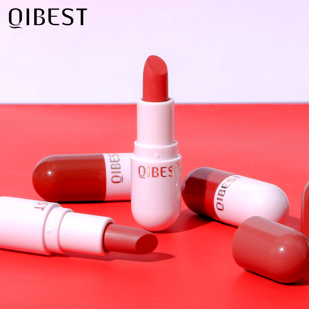 QIBEST Mini Capsule Lipstick — Waterproof Matte in a Pill-Sized Tube