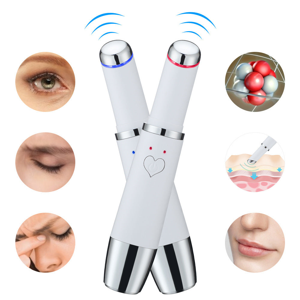Instrumento de Belleza Ocular Rojo y Azul, Instrumento de Belleza Ocular Doméstico, Masajeador Ocular Térmico, Vibración, Instrumento de Belleza Importado