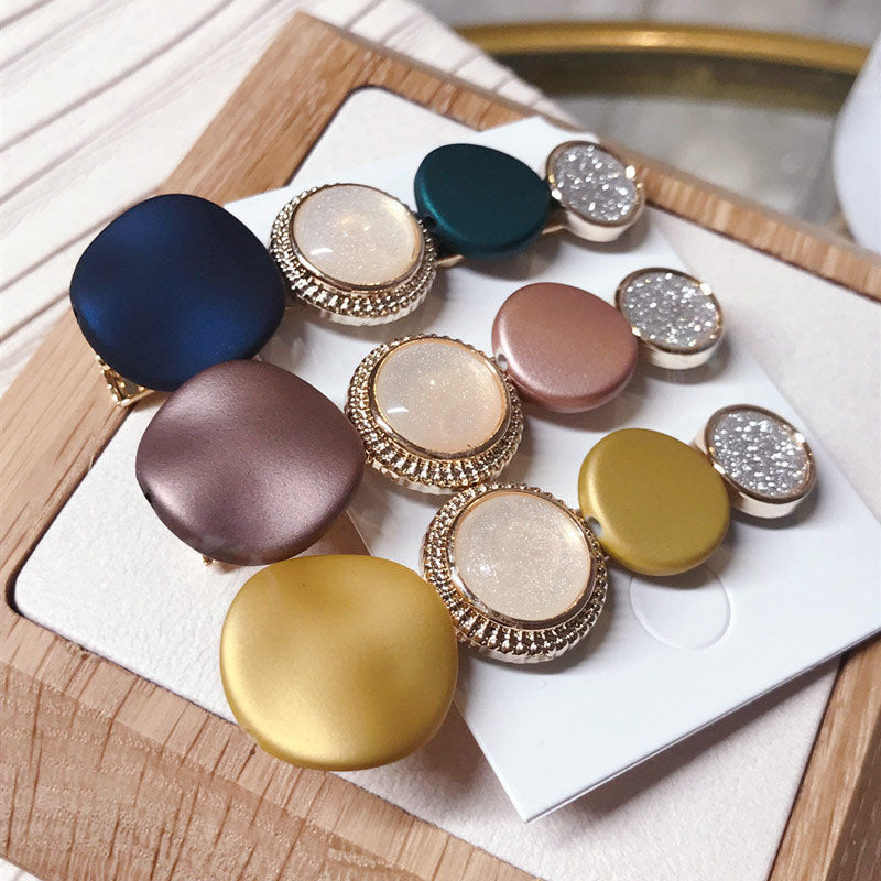 Pinza para el cabello con cristales de colores para mujer, accesorios para el cabello con flequillo brillante, pasador para niñas